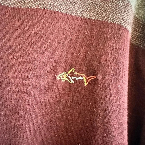 Greg Norman 1/4 Zip men’s sweater Burgundy retro look size M - Picture 4 of 5